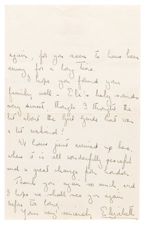 Lot #180 Queen Elizabeth II Autograph Letter Signed on Her Engagement to Prince Philip - Image 3