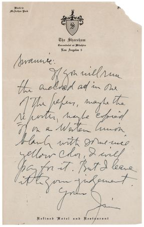 Lot #500 James M. Cain Autograph Letter Signed - Image 1