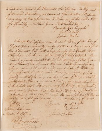 Lot #147 Benjamin Franklin Document Signed as President of Pennsylvania, Overseeing an Early Bankruptcy Case (1787) - Image 3
