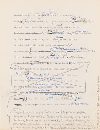Lot #441 Frank Lloyd Wright Hand-Corrected Typed Draft for 'The New Architecture: A Testament' - The 