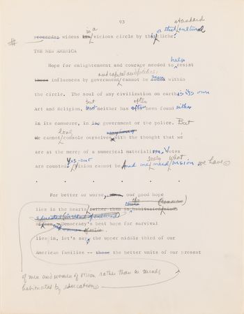 Lot #441 Frank Lloyd Wright Hand-Corrected Typed Draft for 'The New Architecture: A Testament' - The 