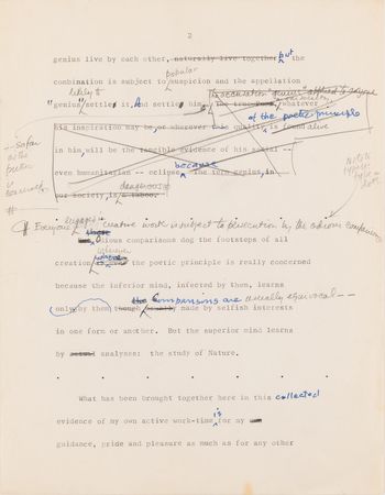 Lot #441 Frank Lloyd Wright Hand-Corrected Typed Draft for 'The New Architecture: A Testament' - The 