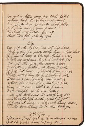 Lot #565 Roscoe 'Fatty' Arbuckle Handwritten Comedy Reference Notebook - Filled with Lyrics, One-Liners, and Witticisms - Image 11