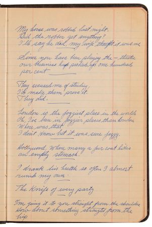 Lot #565 Roscoe 'Fatty' Arbuckle Handwritten Comedy Reference Notebook - Filled with Lyrics, One-Liners, and Witticisms - Image 7