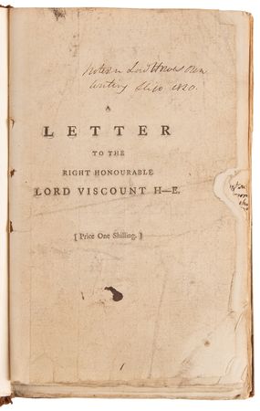 Lot #309 Richard Howe Hand-Annotated 1779 Pamphlet, Defending 