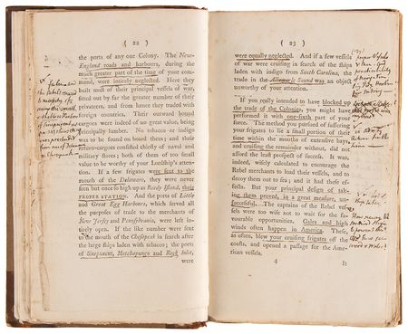 Lot #309 Richard Howe Hand-Annotated 1779 Pamphlet, Defending 