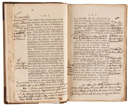 Lot #309 Richard Howe Hand-Annotated 1779 Pamphlet, Defending 