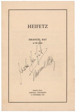 Lot #536 Jascha Heifetz Signed Concert Program