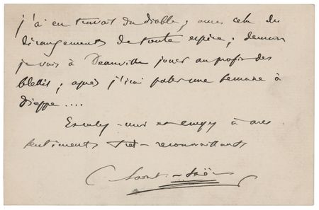 Lot #553 Camille Saint-Saens Autograph Letter Signed - Image 2
