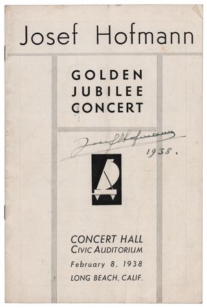 Lot #539 Josef Hofmann Signed 'Golden Jubilee Concert' Program and Original 1888 Metropolitan Opera House Program - Image 1