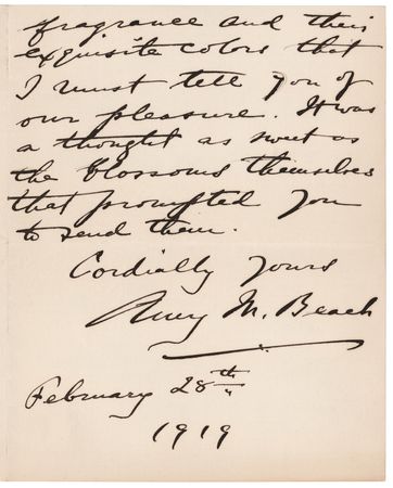 Lot #524 Amy Beach (2) Items - Signature and Autograph Letter Signed - Image 2