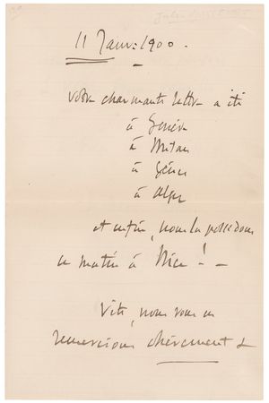 Lot #546 Jules Massenet Autograph Letter Signed - Image 1