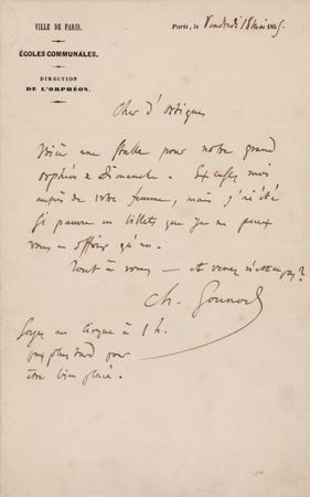 Lot #533 Charles Gounod Autograph Letter Signed