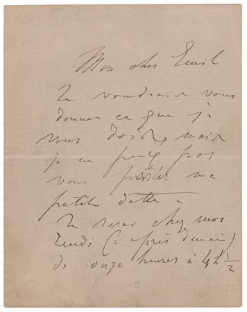 Lot #530 Cesar Franck Autograph Letter Signed