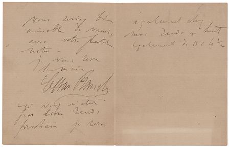 Lot #530 Cesar Franck Autograph Letter Signed - Image 2