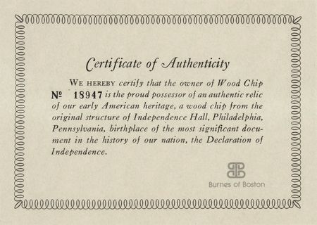 Lot #257 Independence Hall Wood Relic - Image 6