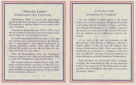 Lot #257 Independence Hall Wood Relic - Image 8