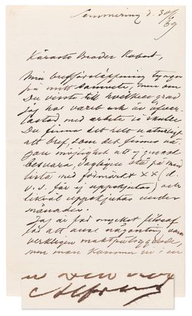 Lot #199 Alfred Nobel Autograph Letter Signed: 