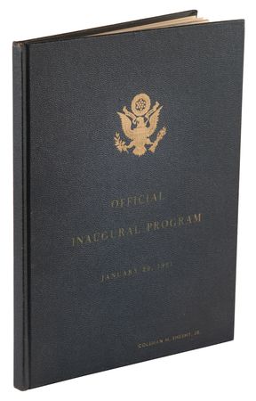 Lot #37 John F. Kennedy Presidential Inauguration Archive: 'No Parking' Street Sign, Parade Ticket Stub, Deluxe Program, Pins, and Bumper Sticker - Image 8