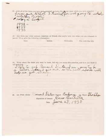 Lot #755 Rocky Graziano Prison Archive: (45+) Documents with (8) Early Autographs (