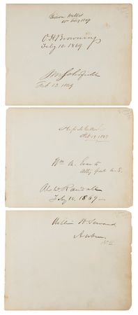 Lot #259 Andrew Johnson Cabinet (7) Signatures,