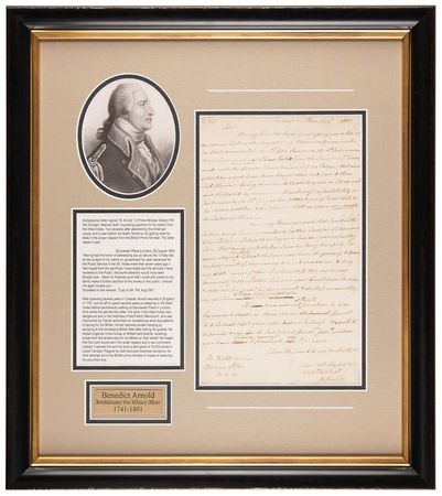 Lot #308 Benedict Arnold Autograph Letter Signed to Prime Minister Pitt - From the Collection of William Randolph Hearst - Image 1