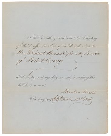 Lot #6 Abraham Lincoln Document Signed as President, Pardoning a Mutiny Leader - Image 2