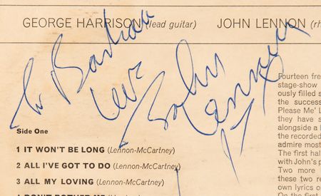 Lot #7001 Beatles Rare Signed Album - With the Beatles - Signed for the Empire Liverpool Stage Manager in 1963 - Image 3