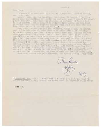 Lot #7015 John Lennon Signed Typed Letter and Signed Questionnaire to a Patient at the New York Psychiatric Institute - 