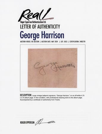 Lot #7070 George Harrison Signature - Image 2