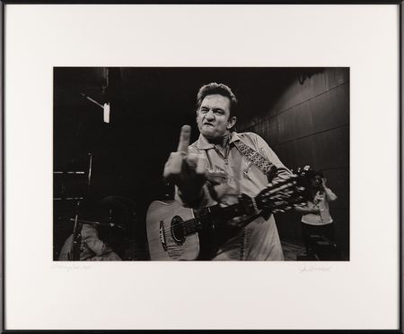 Lot #7215 Johnny Cash at San Quentin Oversized 'Middle Finger' Photograph Signed by Jim Marshall - From the Collection of Photographer Barry Feinstein - Image 4