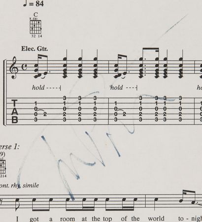 Lot #7289 Tom Petty Signed Sheet Music Page - 'Room at the Top' - Image 2