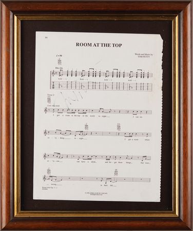 Lot #7289 Tom Petty Signed Sheet Music Page - 'Room at the Top' - Image 3