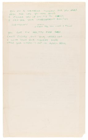Lot #7311 Sex Pistols: Johnny Rotten Original Handwritten Lyrics for 'Holidays in the Sun' and 'Submission,' Classic Tracks from Never Mind the Bollocks, Here's the Sex Pistols - Image 3
