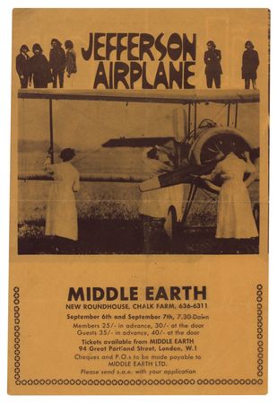 Lot #7149 The Doors and Jefferson Airplane 1968 Middle Earth Handbill - Image 2