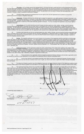 Lot #7357 Michael Jackson Document Signed - 30th Anniversary Celebration Contract for Saxophonist David Newman - Image 1