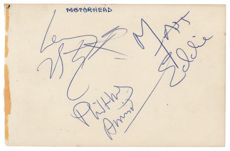 Lot #7346 Motorhead Signatures
