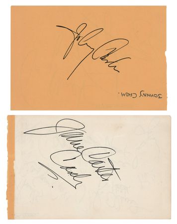 Lot #7216 Johnny and June Carter Cash and Dr. Hook Signatures - Image 1