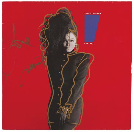 Lot #7448 Janet Jackson Signed Album - Control