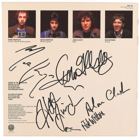 Lot #7332 Dire Straits Signed Album - Self-Titled