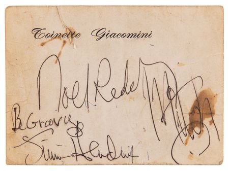 Lot #7113 Jimi Hendrix Experience Signatures - 