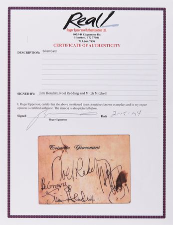Lot #7113 Jimi Hendrix Experience Signatures - 