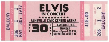 Lot #7207 Elvis Presley 1977 Asheville Civic