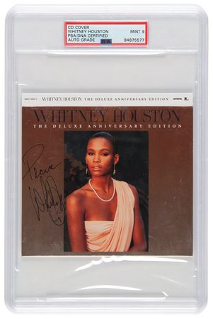 Lot #7338 Whitney Houston Signed CD Cover - PSA MINT 9 - Image 1