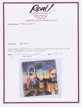 Lot #7169 Roger Waters Signed Album - Animals - Image 2