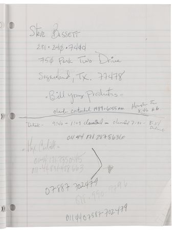 Lot #7405 Prince Production Notebook with Handwritten Song Lyrics and Titles from Circa 1997-1998 - Image 10