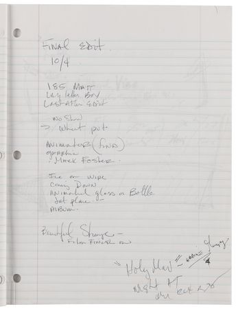 Lot #7405 Prince Production Notebook with Handwritten Song Lyrics and Titles from Circa 1997-1998 - Image 9