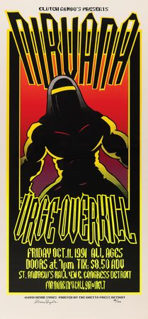 Lot #7431 Nirvana 1991 Detroit Concert Poster