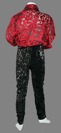 Lot #7406 Prince's Personally-Worn Red Velvet and Black Sequin Outfit - Image 4