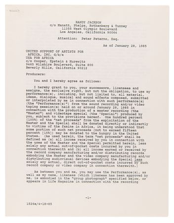 Lot #7354 Michael Jackson: We Are the World Signed Document Archive (11), with Jackson 5, Lionel Richie, Steve Perry, and Others - Image 12